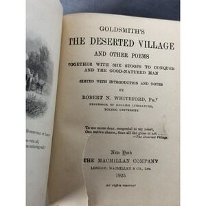 Goldsmith's The Deserted village Macmillan Pocket Classic 1925